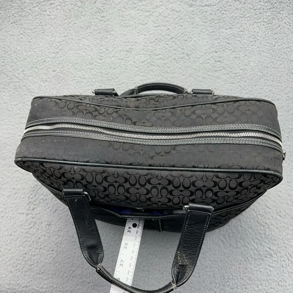 Coach Signature Black Briefcase Business Attache Laptop Bag w/o Shoulder Strap